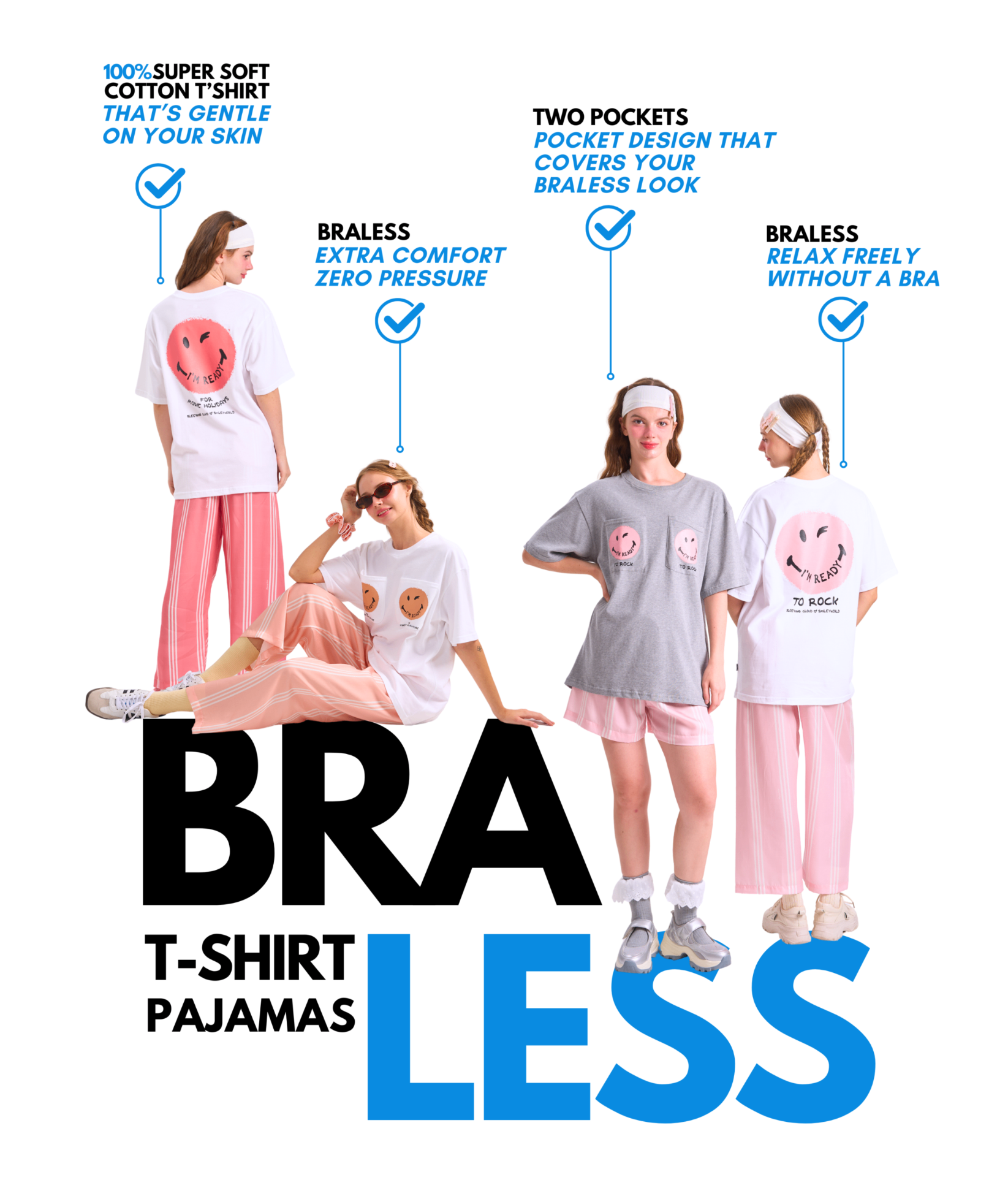 Sleeping Cloud bra-less t-shirt pajamas campaign poster