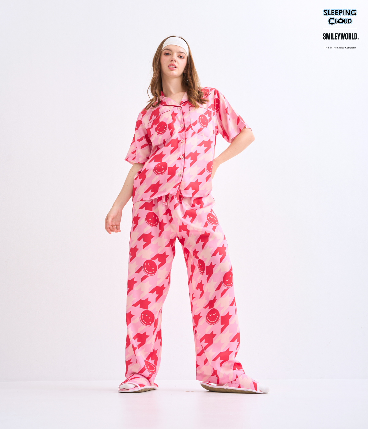 Sleeping Cloud pink printed pajama set